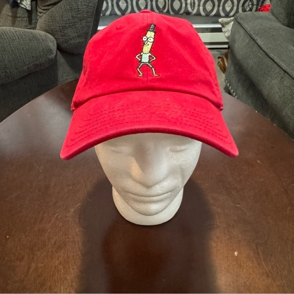 2017 Bioworld Mr Poopy Butthole Rick & Morty Red Strapback Baseball Cap Dad Hat